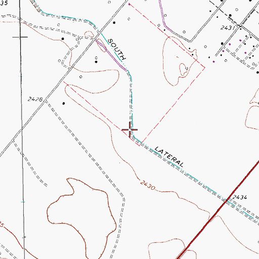Topographic Map of South Lateral, TX