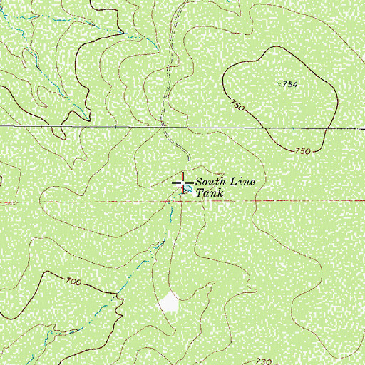 Topographic Map of South Line Tank, TX
