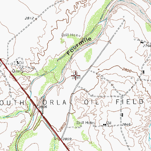 Topographic Map of South Orla Oil Field, TX