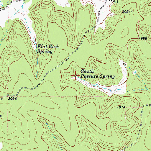 Topographic Map of South Pasture Spring, TX