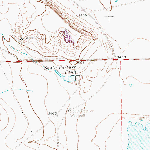 Topographic Map of South Pasture Tank, TX