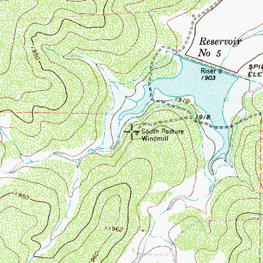 Topographic Map of South Pasture Windmill, TX