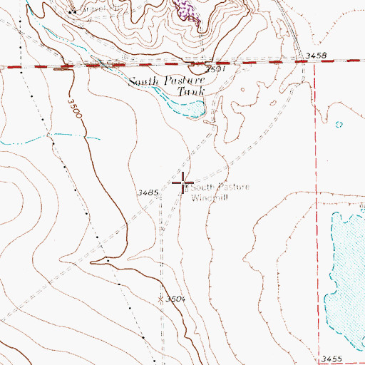 Topographic Map of South Pasture Windmill, TX