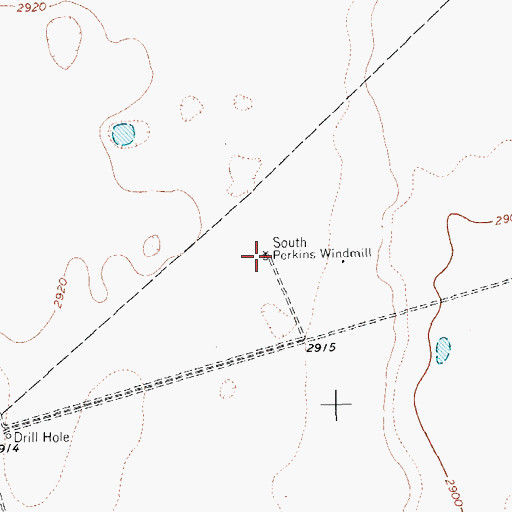 Topographic Map of South Perkins Windmill, TX