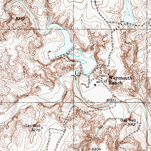 Topographic Map of South Plum Creek, TX