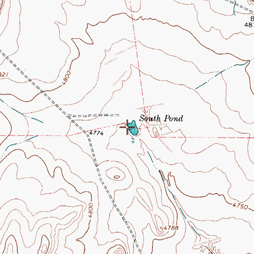 Topographic Map of South Pond, TX