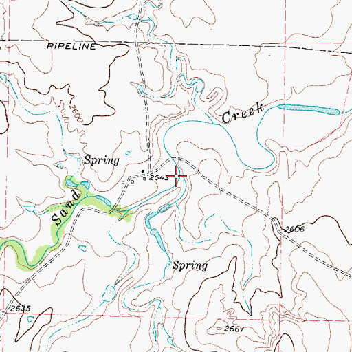 Topographic Map of South Prong Sand Creek, TX