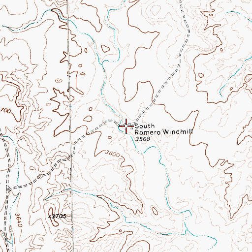 Topographic Map of South Romero Windmill, TX
