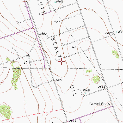 Topographic Map of South Sealy Oil Field, TX