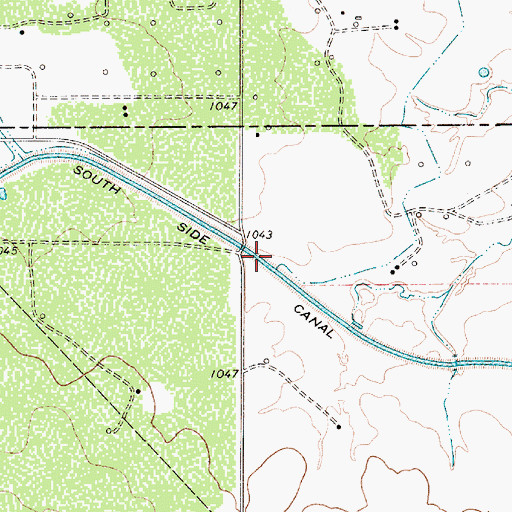 Topographic Map of South Side Canal, TX