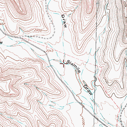Topographic Map of South Sixmile Draw, TX