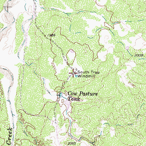 Topographic Map of South Trap Windmill, TX