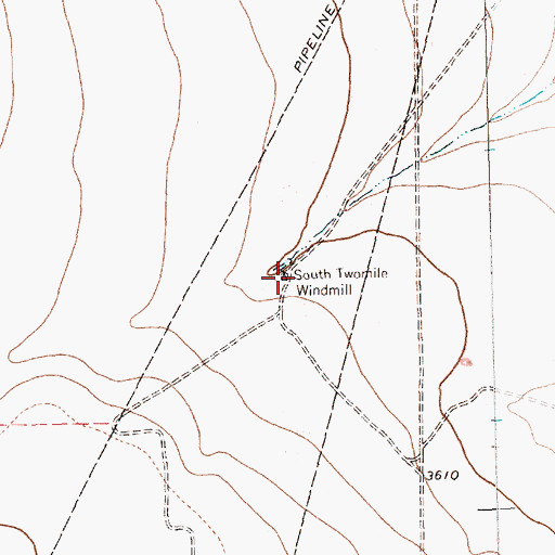 Topographic Map of South Twomile Windmill, TX
