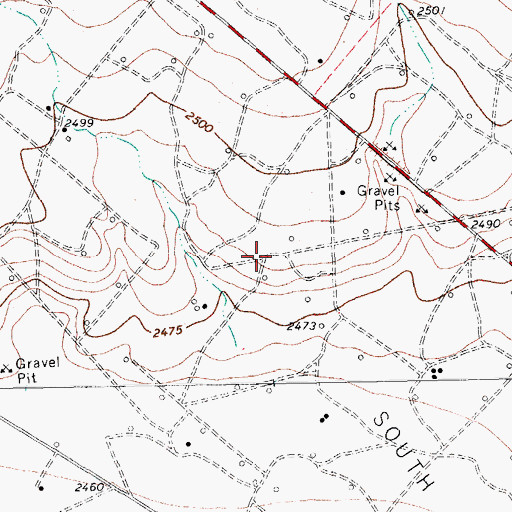 Topographic Map of South Ward Oil Field, TX