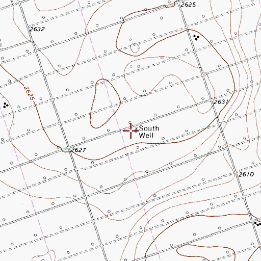 Topographic Map of South Well, TX