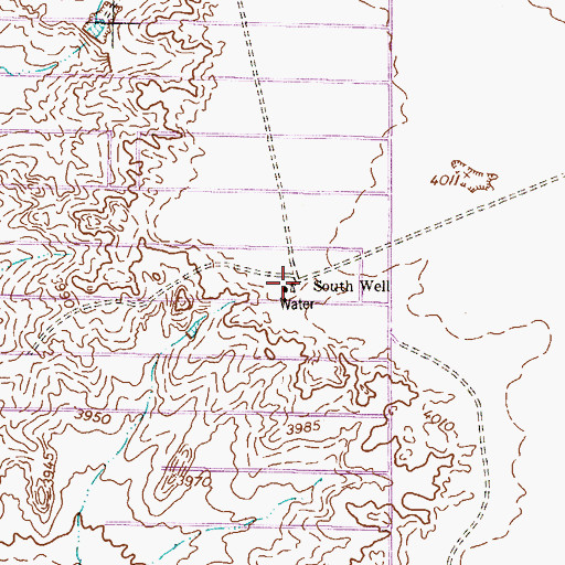 Topographic Map of South Well, TX