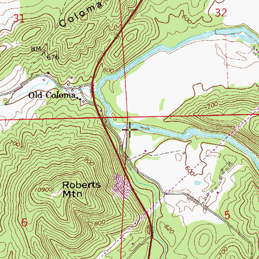 Topographic Map of Doctor McElraths Mill (historical), AL