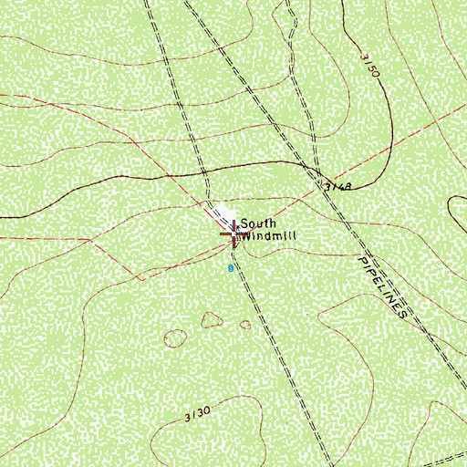 Topographic Map of South Windmill, TX