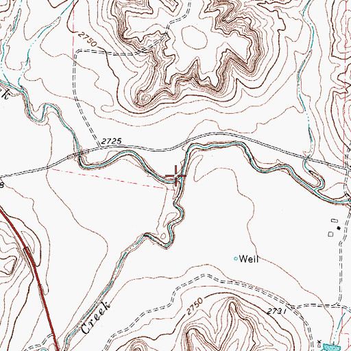 Topographic Map of South Wolf Creek, TX