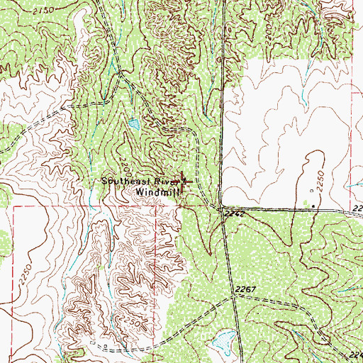 Topographic Map of Southeast River Windmill, TX