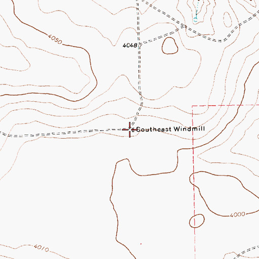 Topographic Map of Southeast Windmill, TX