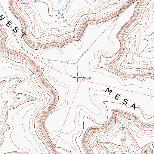 Topographic Map of Southwest Mesa, TX