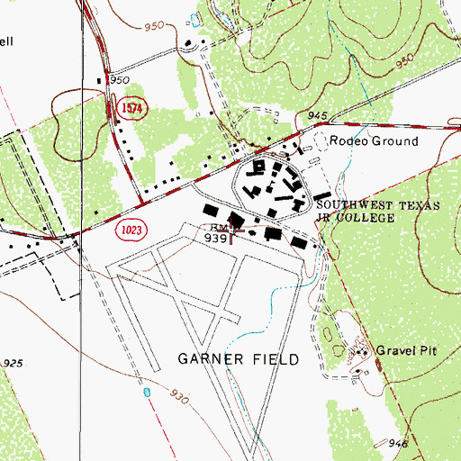 Topographic Map of Southwest Texas Junior College, TX