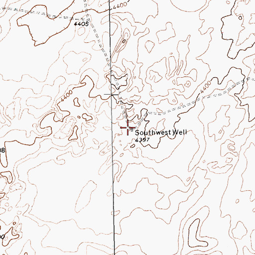 Topographic Map of Southwest Well, TX
