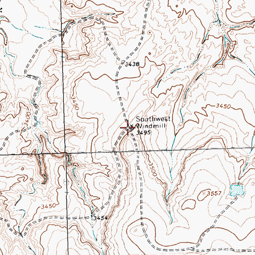 Topographic Map of Southwest Windmill, TX