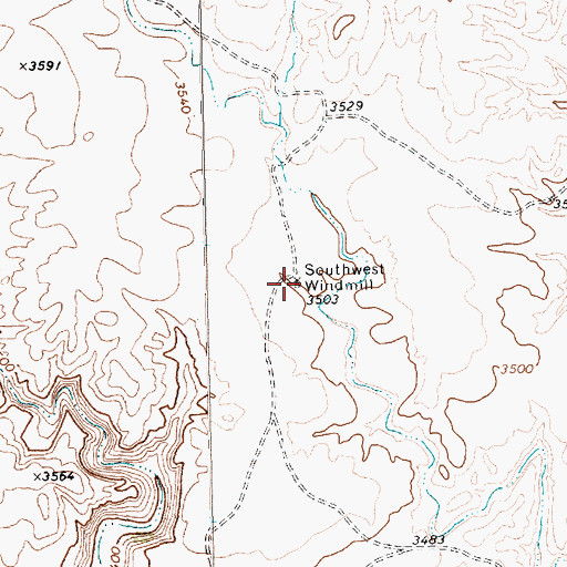 Topographic Map of Southwest Windmill, TX
