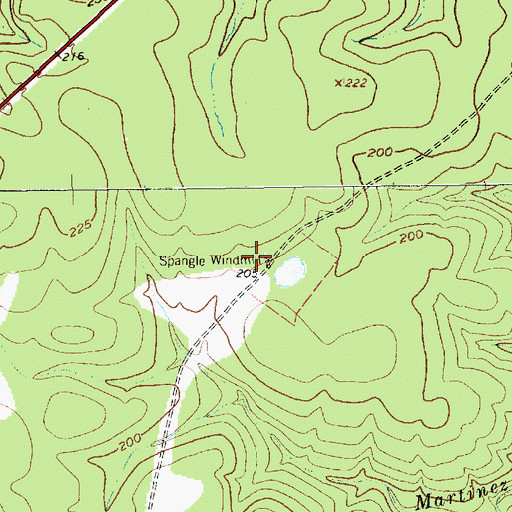 Topographic Map of Spangle Windmill, TX