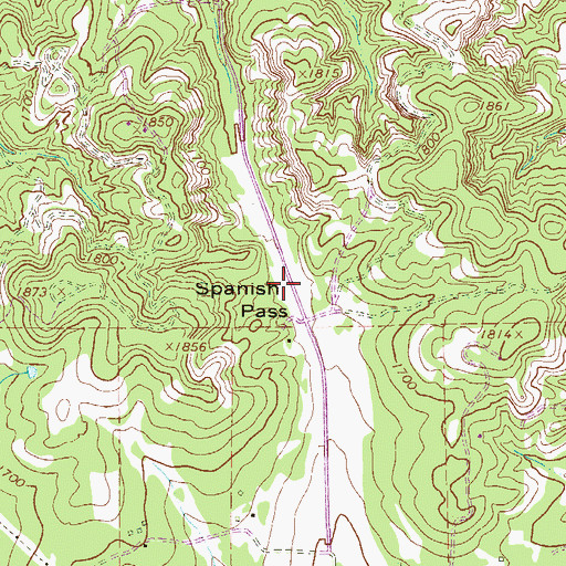 Topographic Map of Spanish Pass, TX