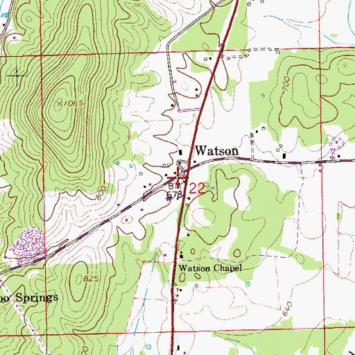 Topographic Map of Faith Church, AL