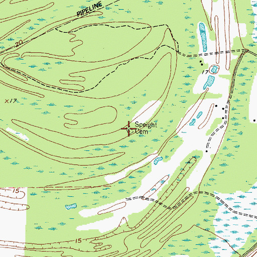 Topographic Map of Speight Cemetery, TX