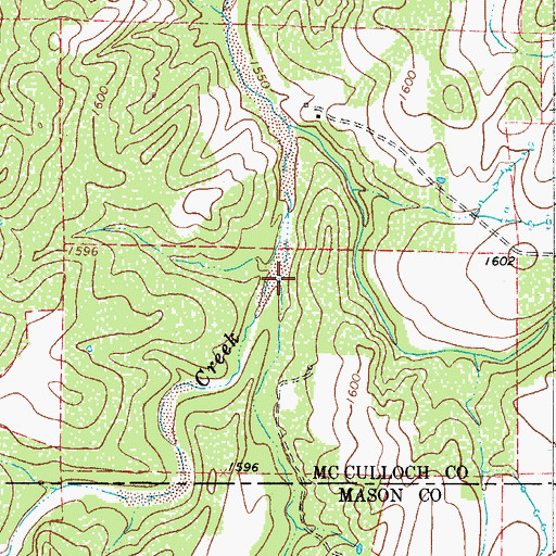 Topographic Map of Spice Creek, TX