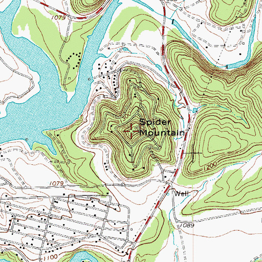 Topographic Map of Spider Mountain, TX