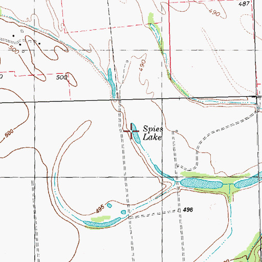 Topographic Map of Spies Lake, TX