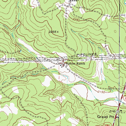 Topographic Map of Spiller Ranch, TX