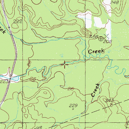 Topographic Map of Spinney Creek, TX