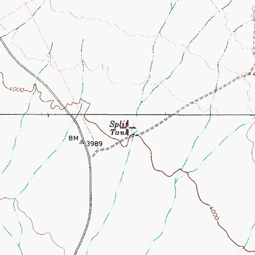Topographic Map of Split Tank, TX
