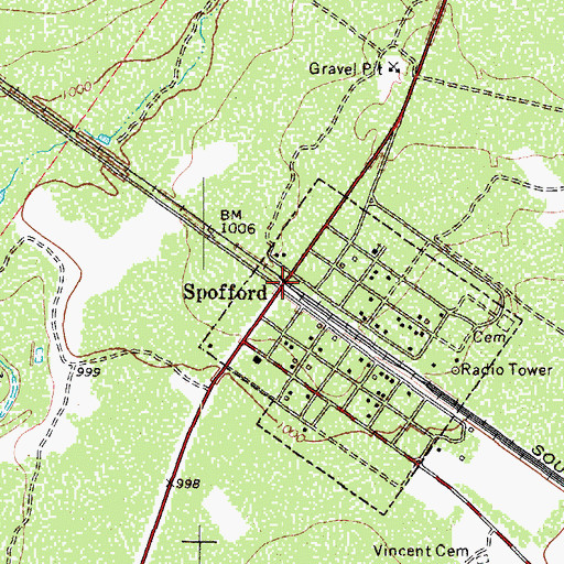 Topographic Map of Spofford, TX