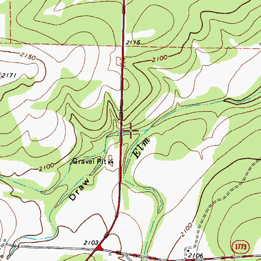 Topographic Map of Spoon Draw, TX