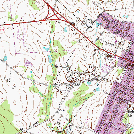 Topographic Map of Spricer School, TX