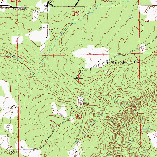 Topographic Map of Five Points School, AL