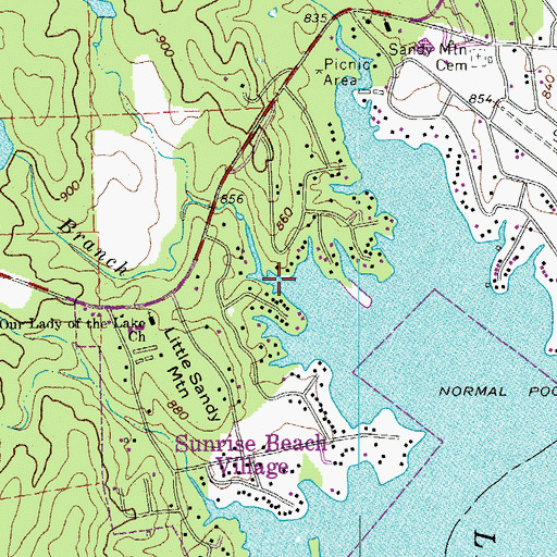 Topographic Map of Spring Branch, TX