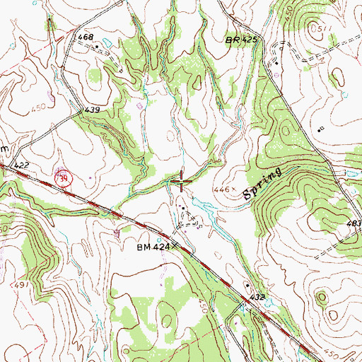 Topographic Map of Spring Branch, TX