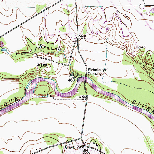 Topographic Map of Spring Branch, TX