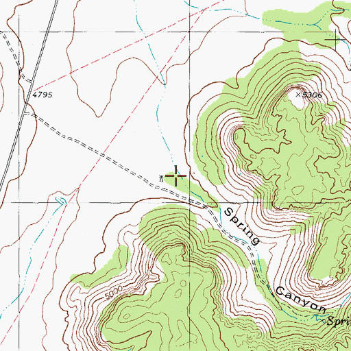 Topographic Map of Spring Canyon, TX