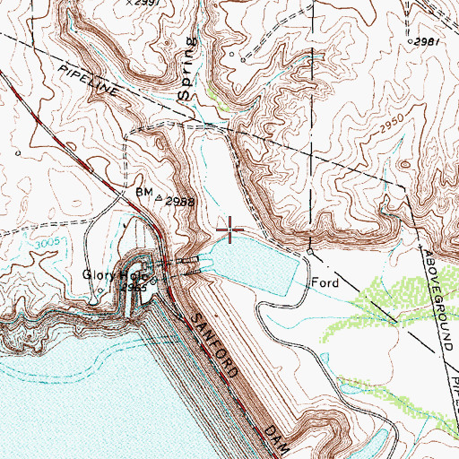 Topographic Map of Spring Canyon, TX