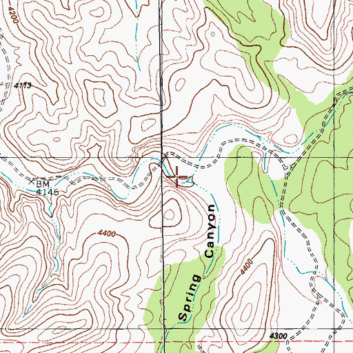 Topographic Map of Spring Canyon, TX